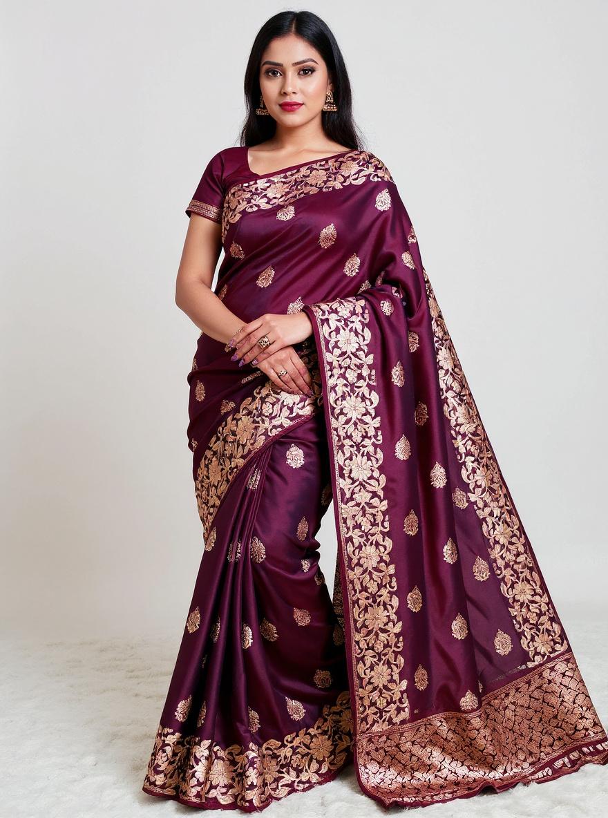 Designer Freehand Banarasi Silk Saree
