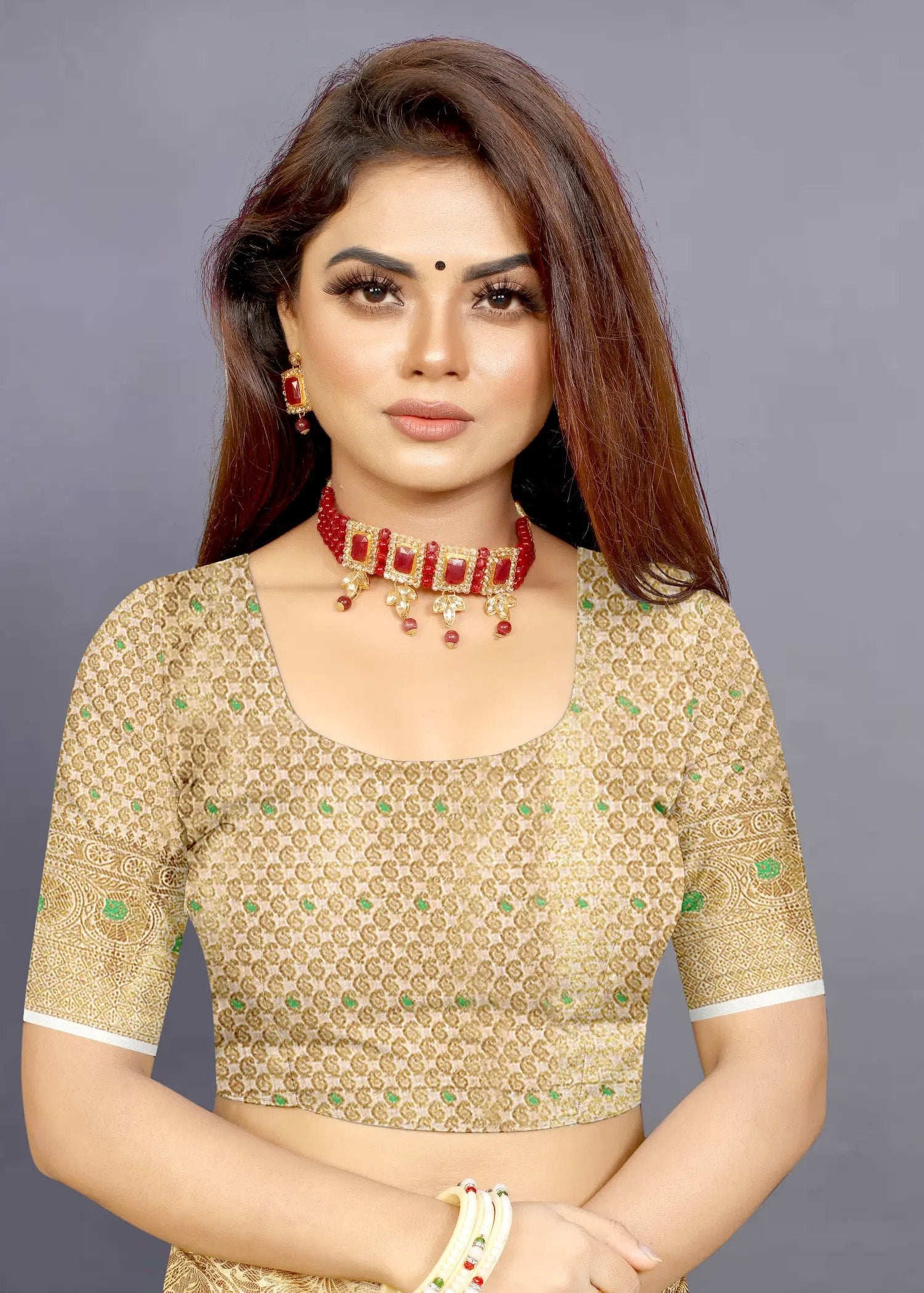 Designer Freehand Cotton Saree with Mina Border & Rich Pallu