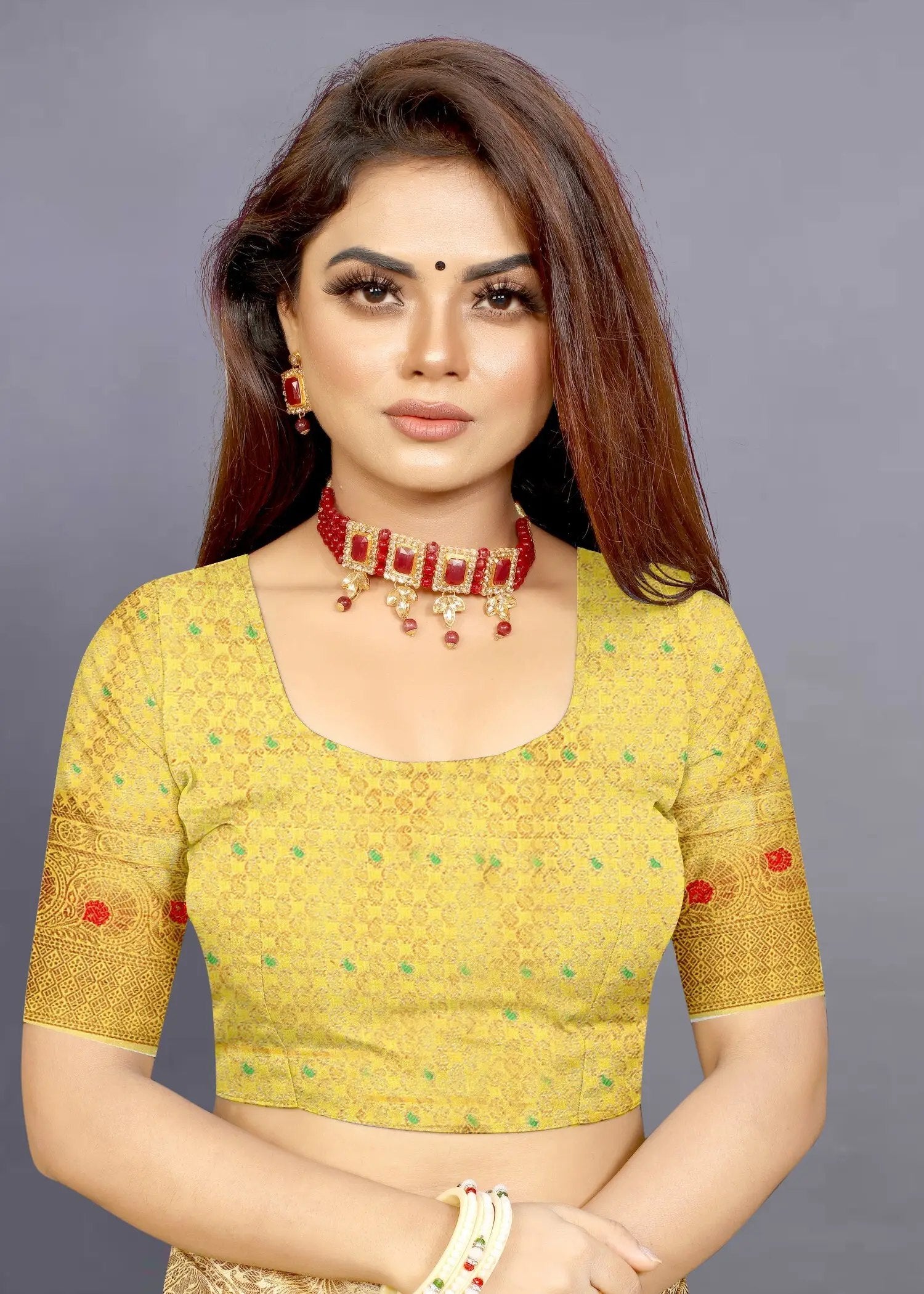 Designer Freehand Cotton Saree with Mina Border & Rich Pallu